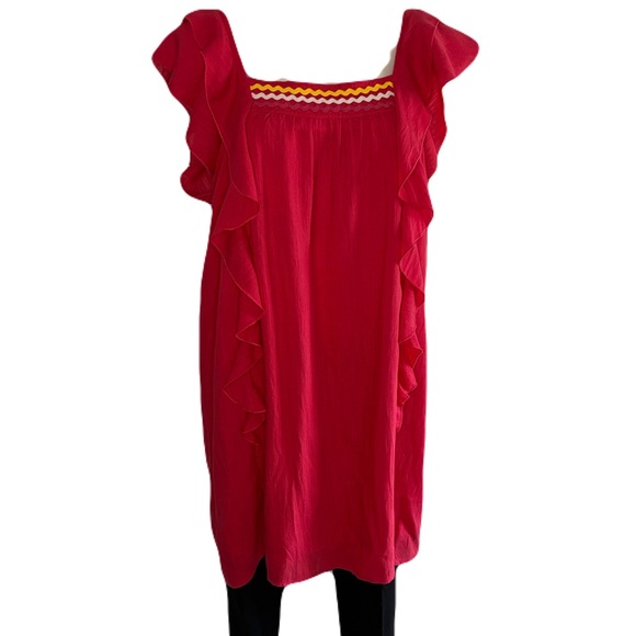 Entro Red Ruffled Dress - Picture 4 of 12